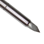 Close-up of the BONE ACCESS NEEDLE™ with an ultra-sharpened crown-tip cannula and trocar-tip stylet for precise bone penetration.