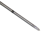Close-up of the CHIBELL™ aspirating needle tip, a versatile device for biopsies, prenatal diagnostics, and fine-needle aspirations