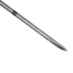 Close-up of the GAMMA™ aspirating needle tip, a versatile device for biopsies, prenatal diagnostics, and fine-needle aspirations.