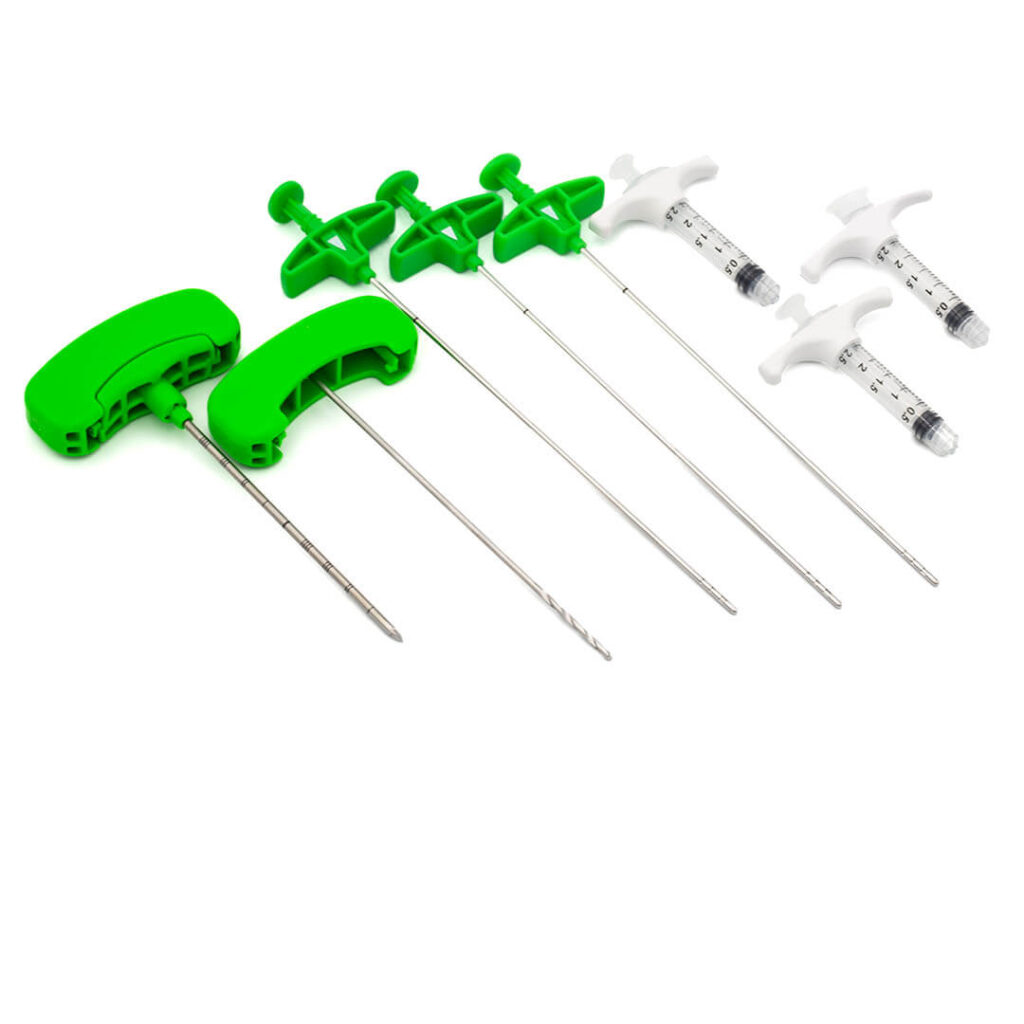 ORTHOPLASTY™ disposable device for treating subchondral bone lesions, using a minimally invasive fluoroscopically-assisted technique for Bone Marrow Lesions (BMLs) repair.