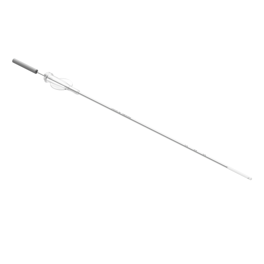 AINSEGREY intrauterine catheter with steel mandrel and Luer-lock adapter