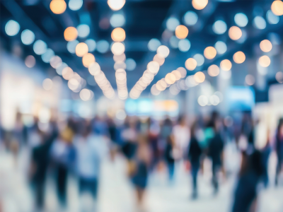 Medical fair eposition blurred