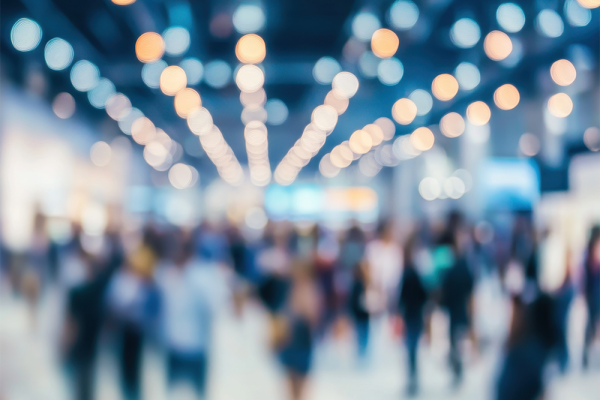 Medical fair eposition blurred