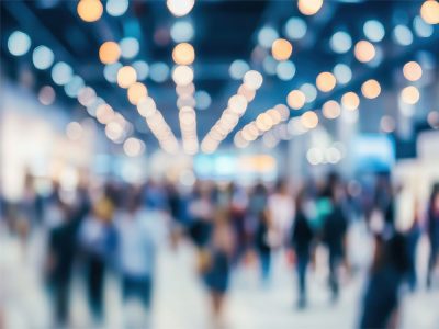 Medical fair exposition blurred